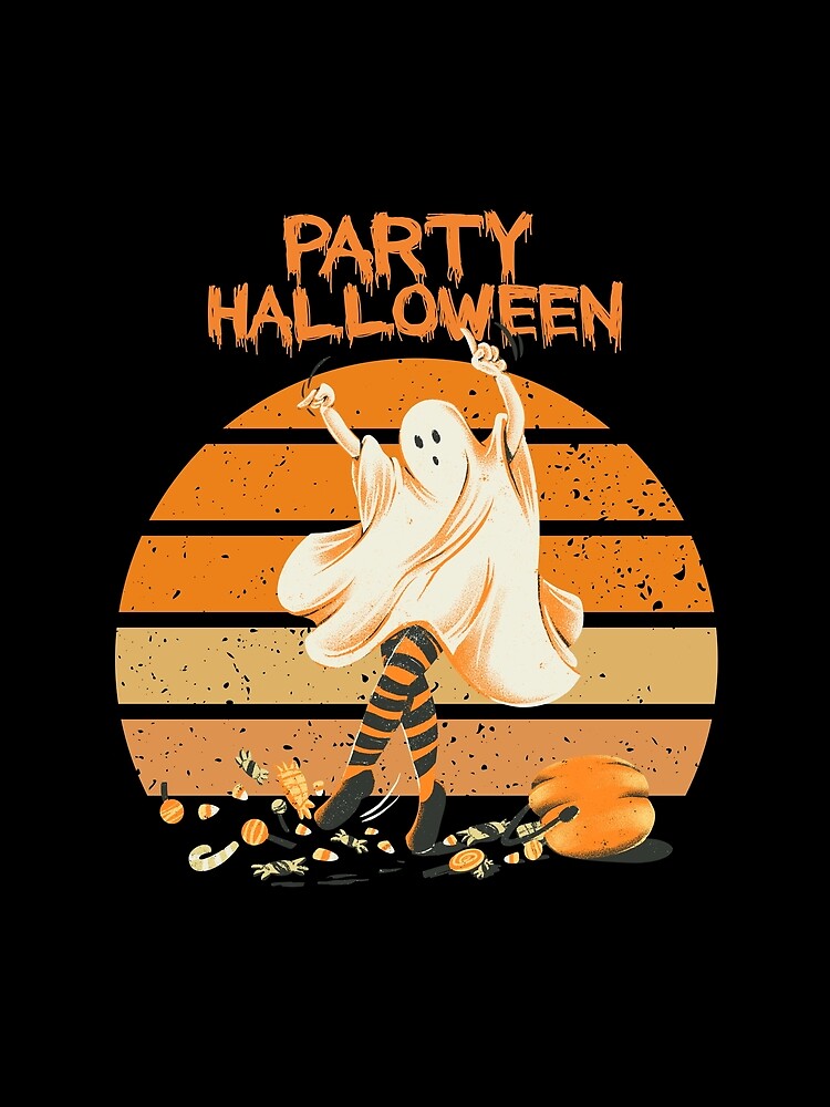 Retro Halloween Vintage.Halloween Party.Cute Ghost. by JAGA-ALIME