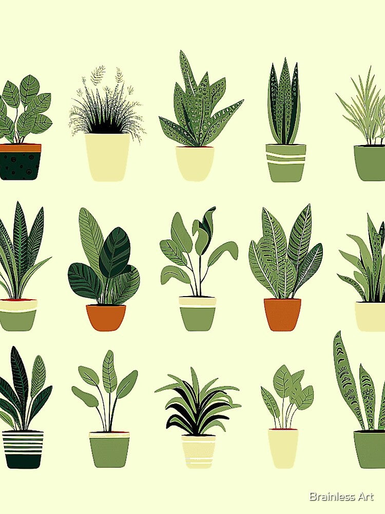 Minimal Houseplant Art by Brainless Art