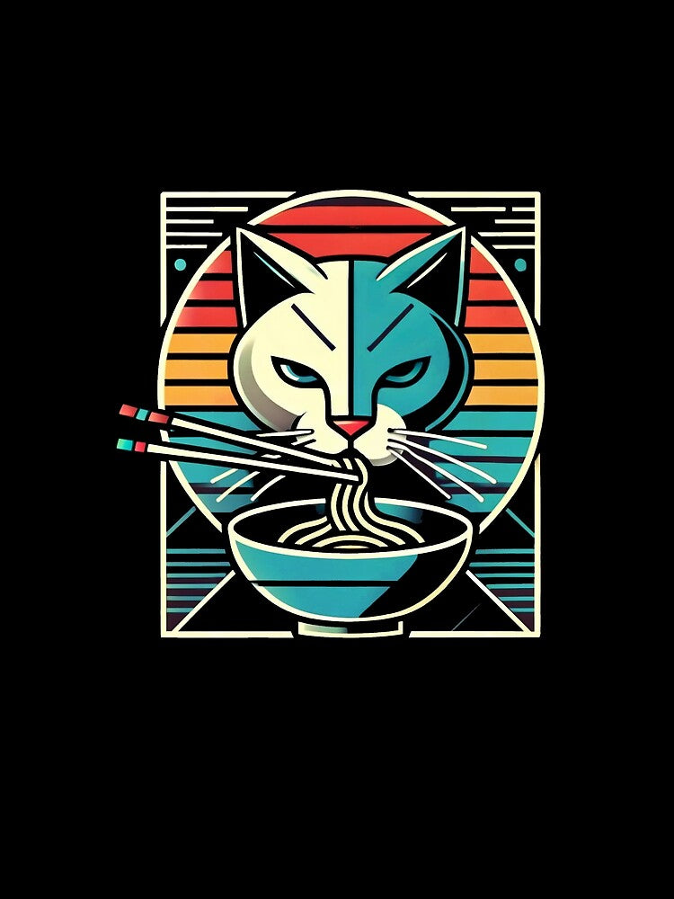 Retro Cat Ramen Mask by SiarheiYur