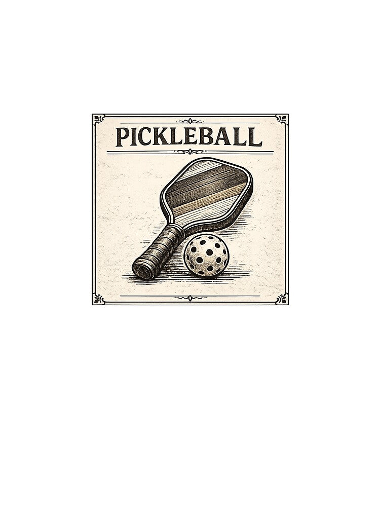 Vintage Pickleball Shirt for Men – Classic Engraved Paddle & Ball Player Gift by Pickleball-Gift