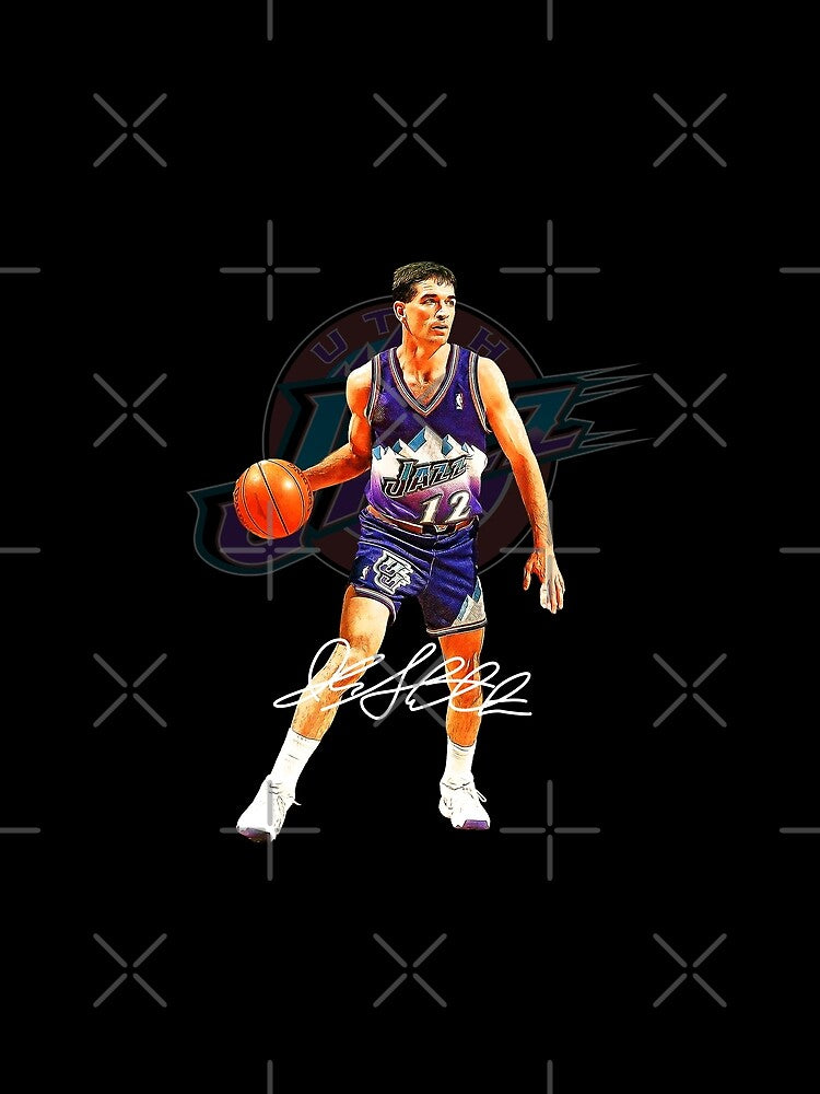 John Stockton Legend Basketball Signature Vintage Retro 80s 90s Bootleg Rap Style by HayleyMonahan