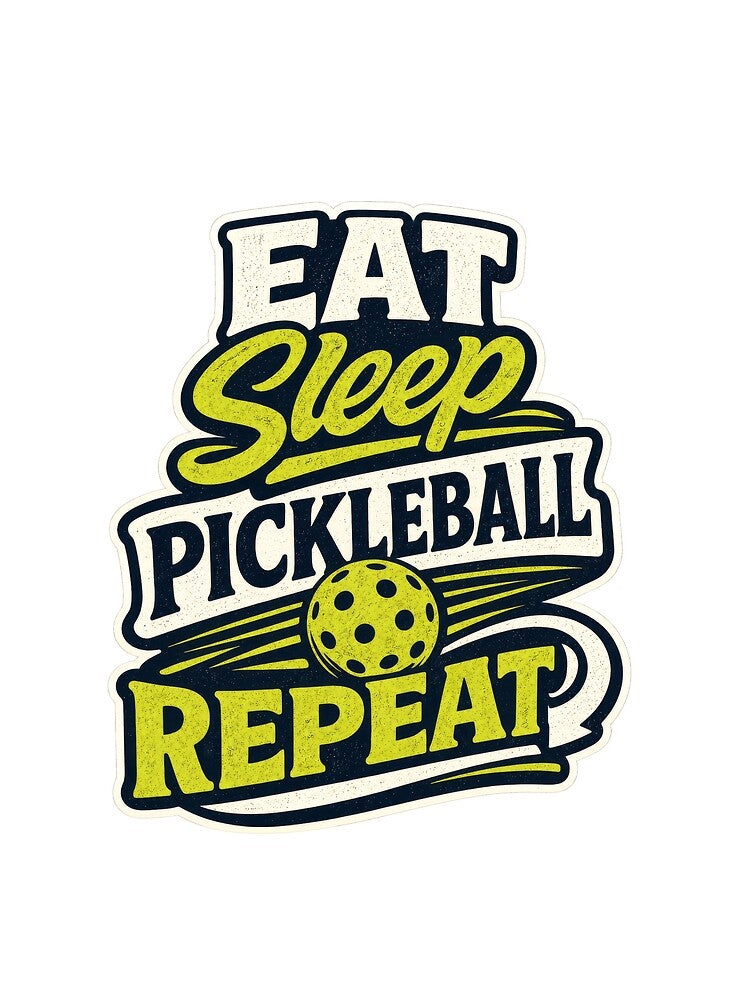 Eat Sleep Pickleball Repeat Retro Court Sport by Mr Lee