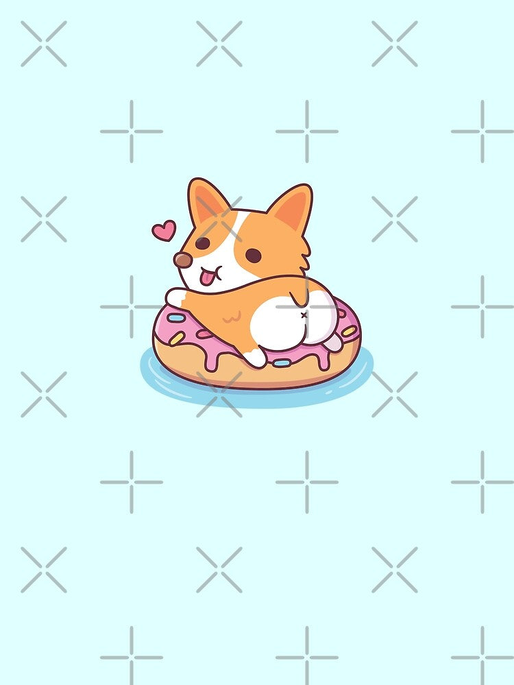 Cute Corgi Showing Booty On Donut Pool Float by rustydoodle