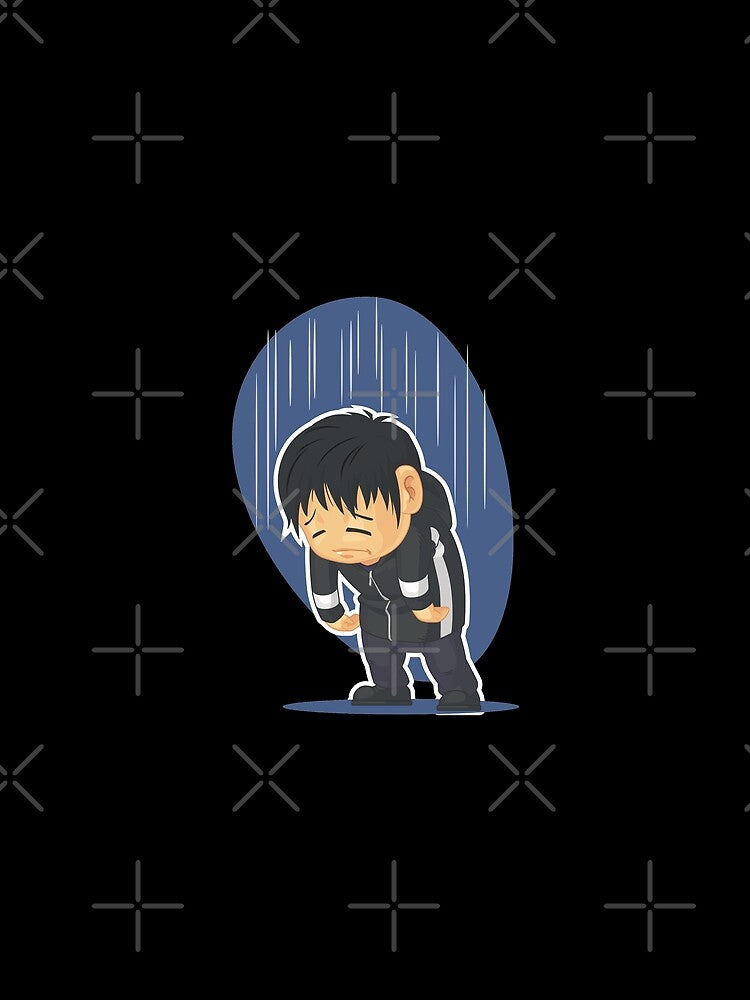 Emotionally Tired Boy In The Rain by crazycollective