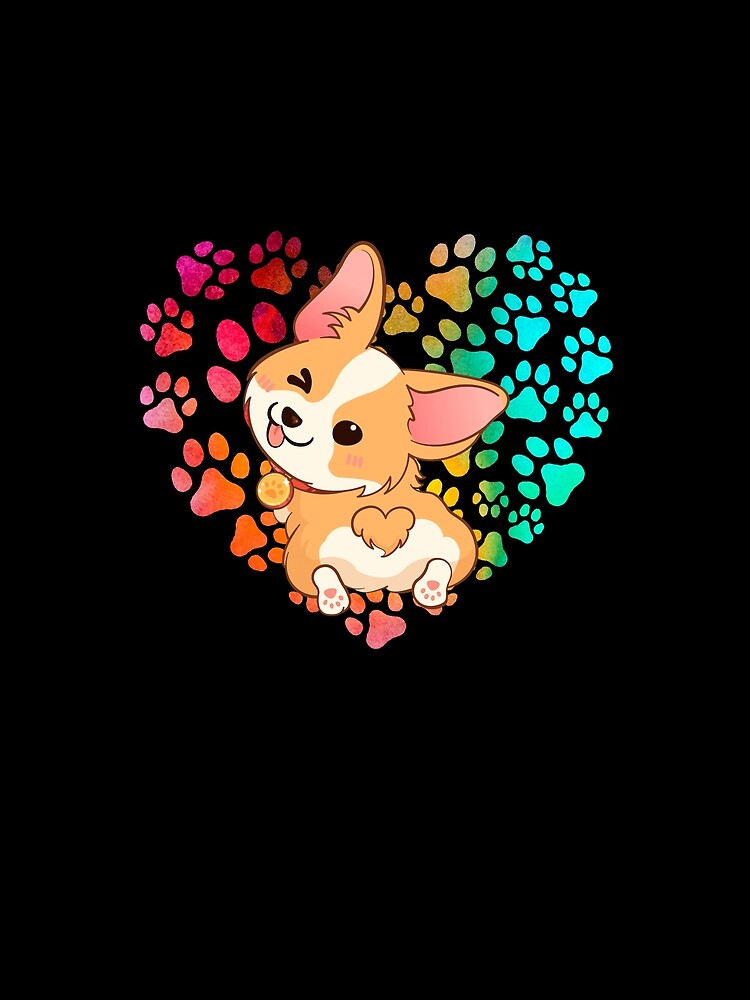 Cute Funny Corgi Butt On Paws Print Heart by LilyBell6