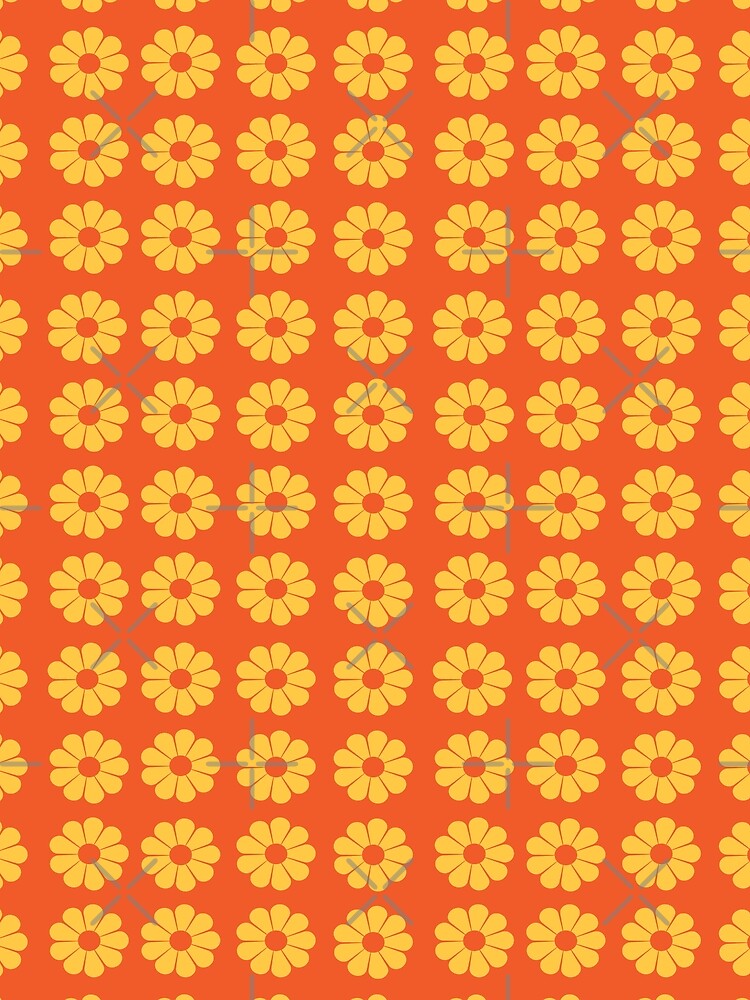 Orange Pop Daisy — Bold 70s Seamless Floral Pattern by ClaudiaFlores