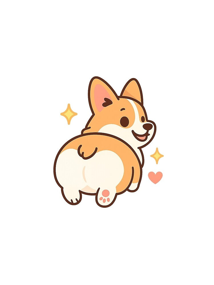 Corgi Butt – Funny Sparkly Dog Sticker by Tripconic