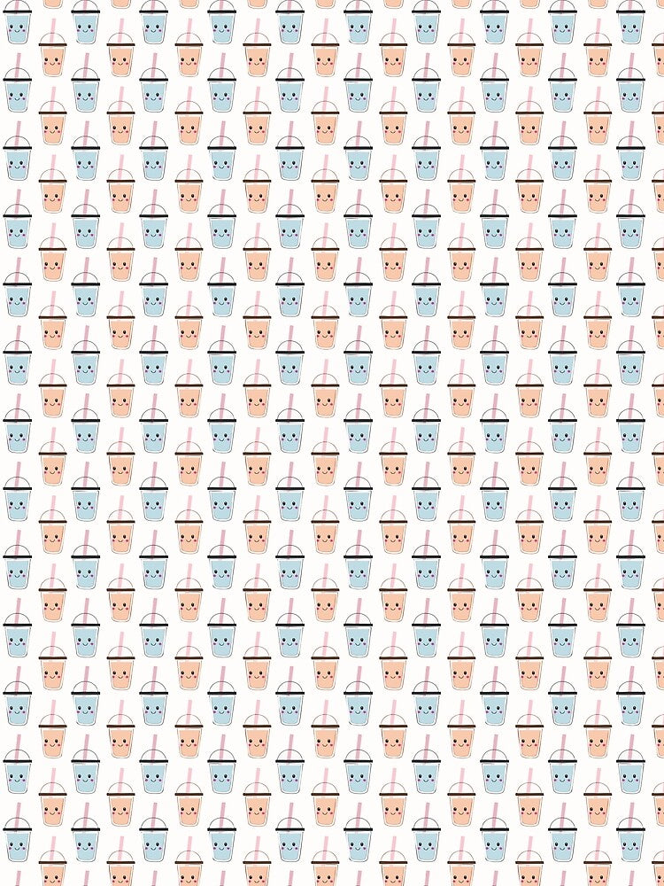 Cute Bubble Tea Pattern – Kawaii Boba Drink Seamless Design by WojcikDesigners