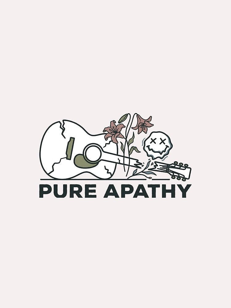"Pure Apathy" Minimalist Line Art Grunge Guitar Graphic by benjyjump