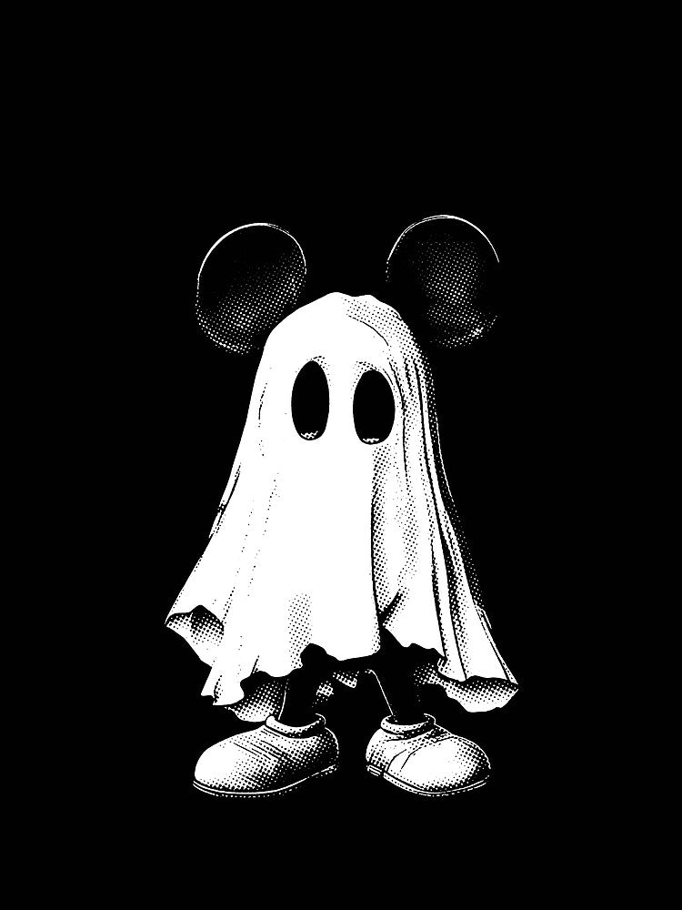 Mouse Ghost Halloween, Spooky Cartoon Ghost, Family Halloween Vacation by RRMadeArt