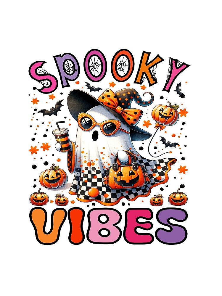 Groovy Spooky Season Vibes Funny Halloween Ghost Spooky Vibes For Girls Kids Women by DIT-Artis