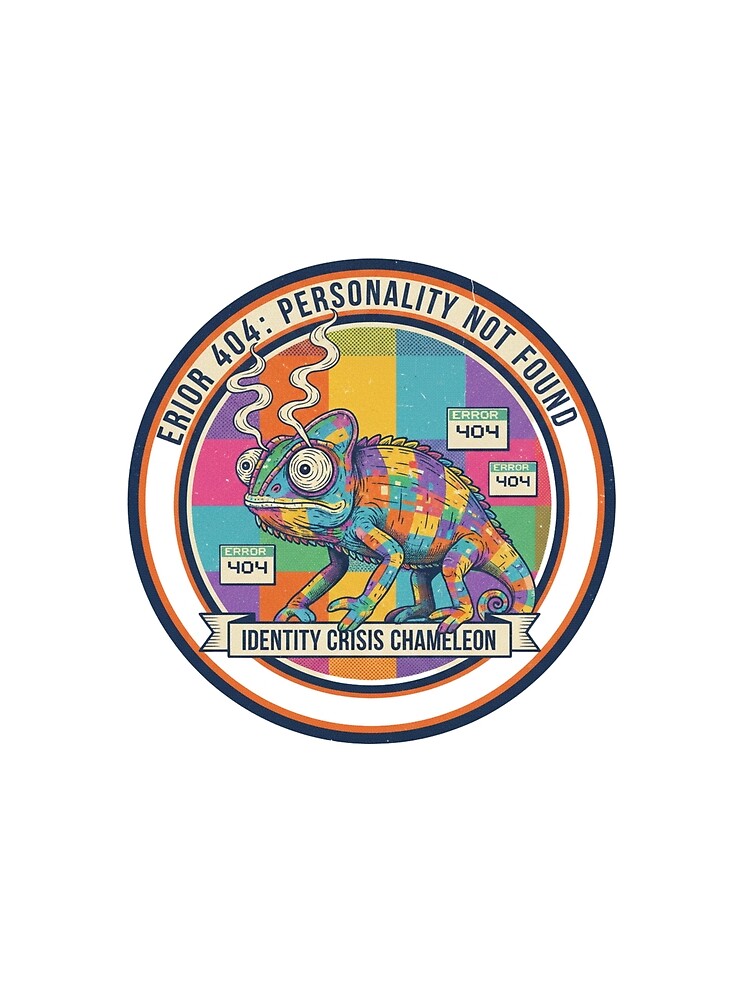 Error 404 Personality Not Found Chameleon – Funny Identity Crisis 90s Vintage Graphic by FakeJoo
