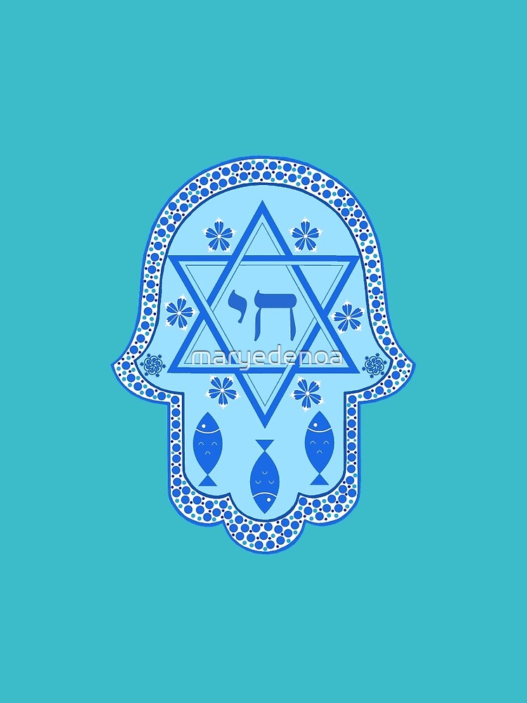 Hamsa for blessings, protection and strength - Blues by maryedenoa