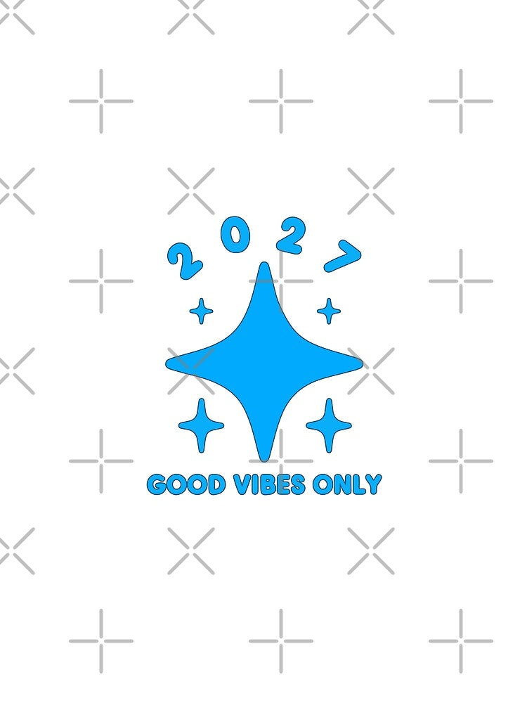 Good Vibes Only 2027 Cute Y2K Stars Soft Blue Class of 2027 by MalisoStickers