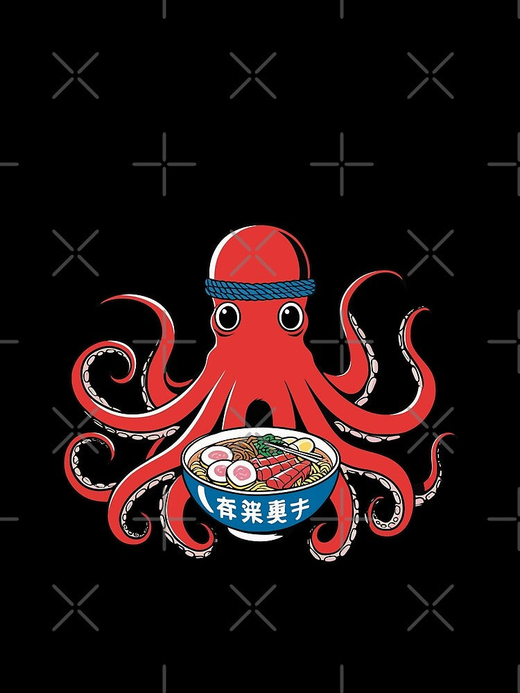 Oktopus Ramen Noodles Japan Retro Style by LuminOrb