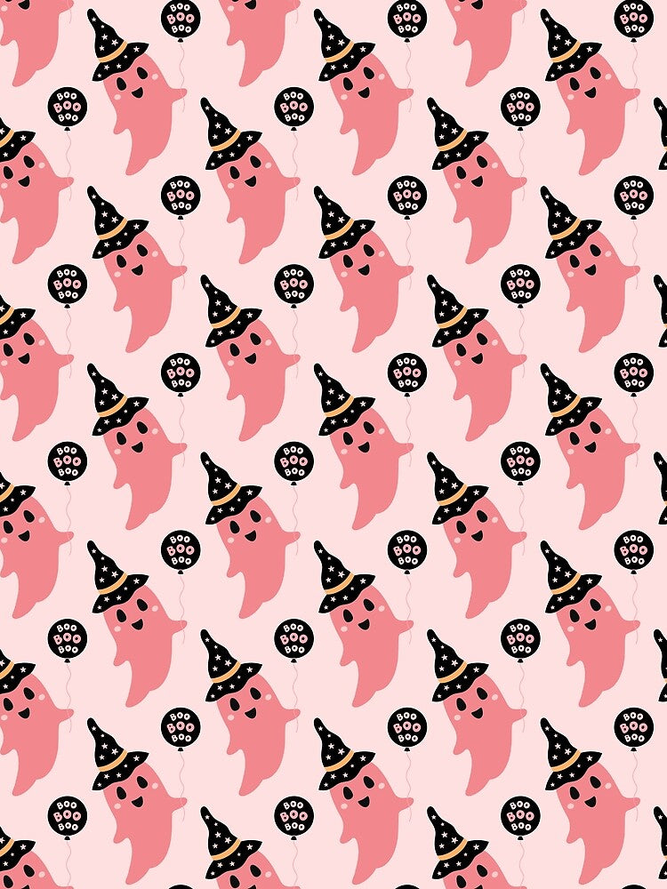 Pink Ghost Halloween by Julza Art