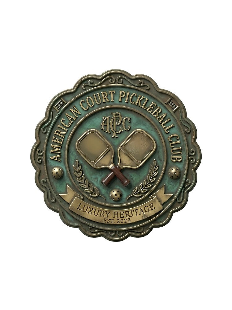 American Court Pickleball Club – Luxury Heritage Vintage Crest Design by HERITAGE COURT