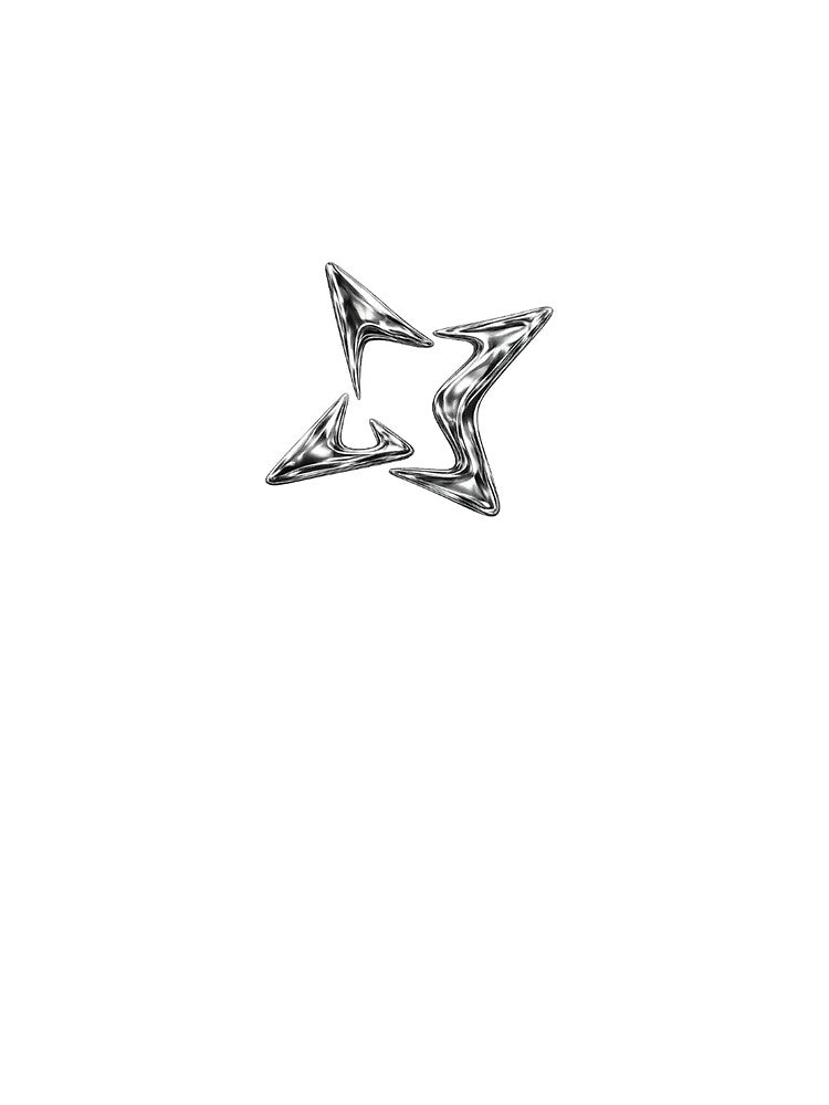 Liquid Chrome Abstract Star by FileFlowStudio