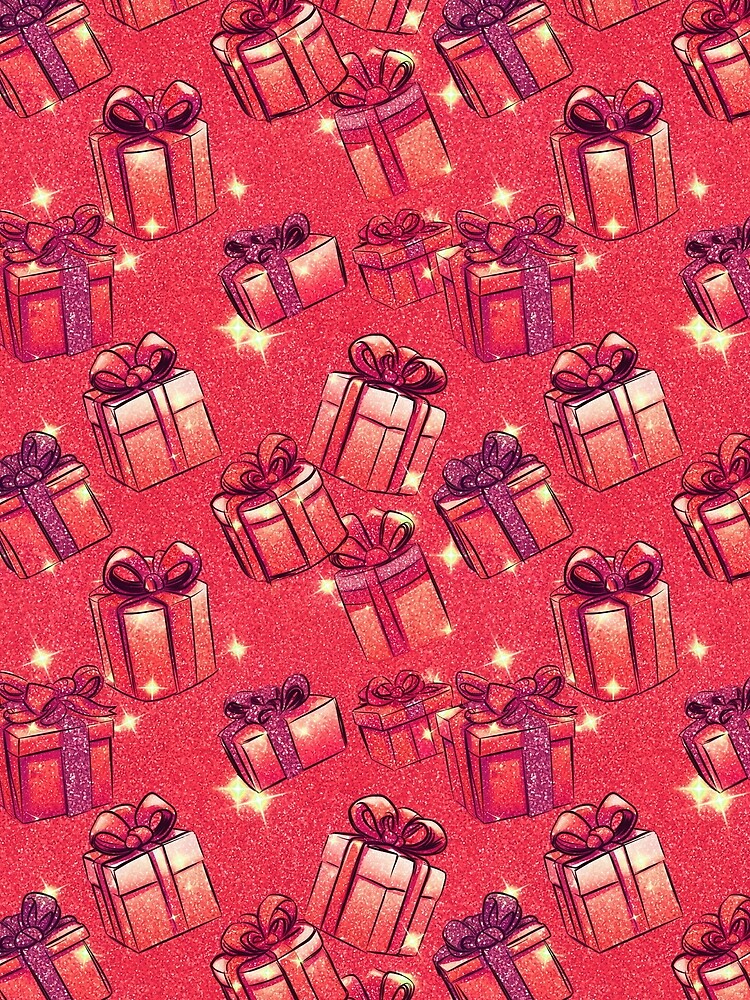 Red Christmas Presents Pattern | Christmas Gifts | Matching Family Winter Outfit by PinkGoddessLove