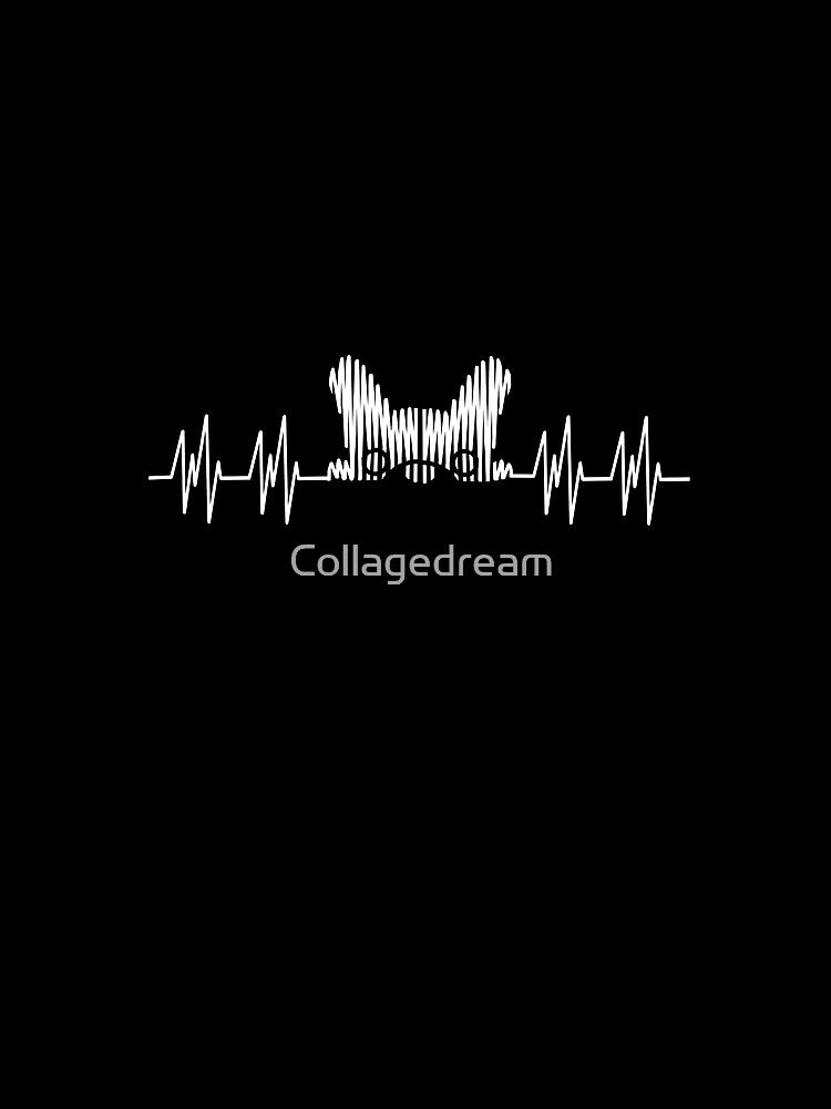 Heartbeat diagram and french bulldog, electrocardiogram of a mother or father of a french bulldog by Collagedream