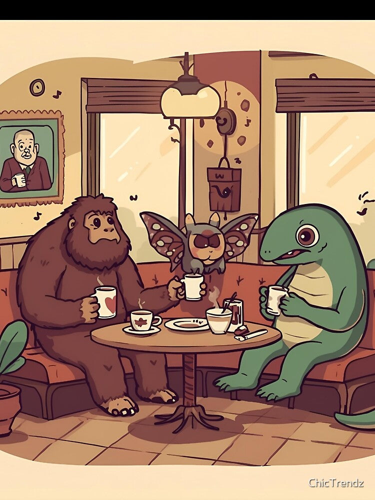 Cozy Cryptids Coffee Club Illustration by ChicTrendz