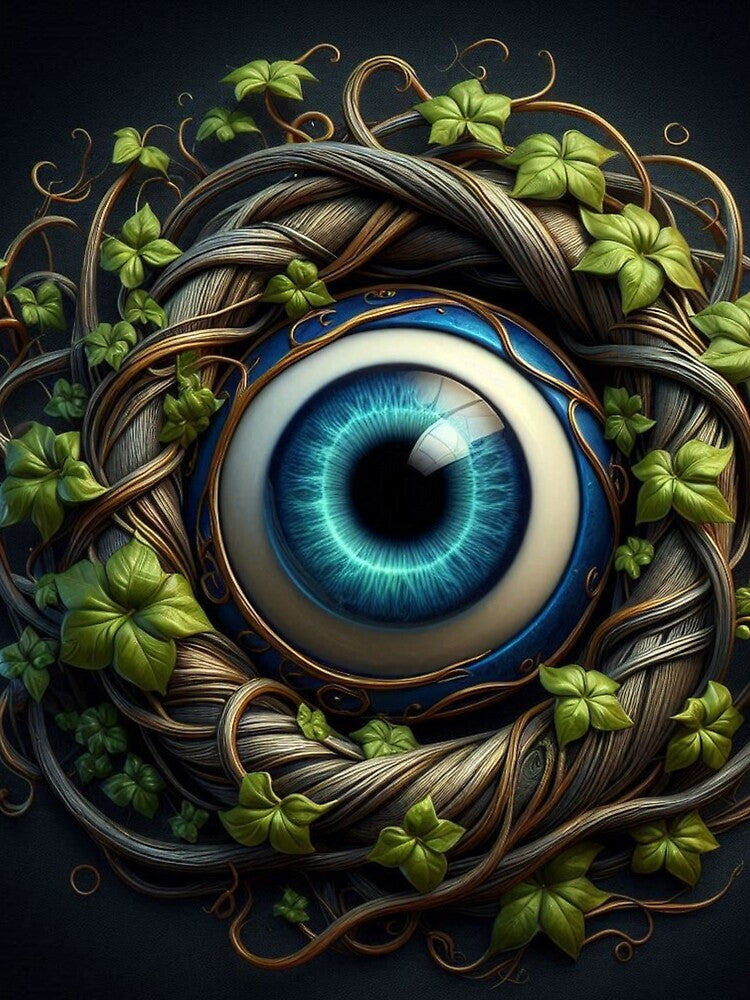 Evil Eye with Vines – Mystical Protection Symbol Botanical Design by ashokreddy343