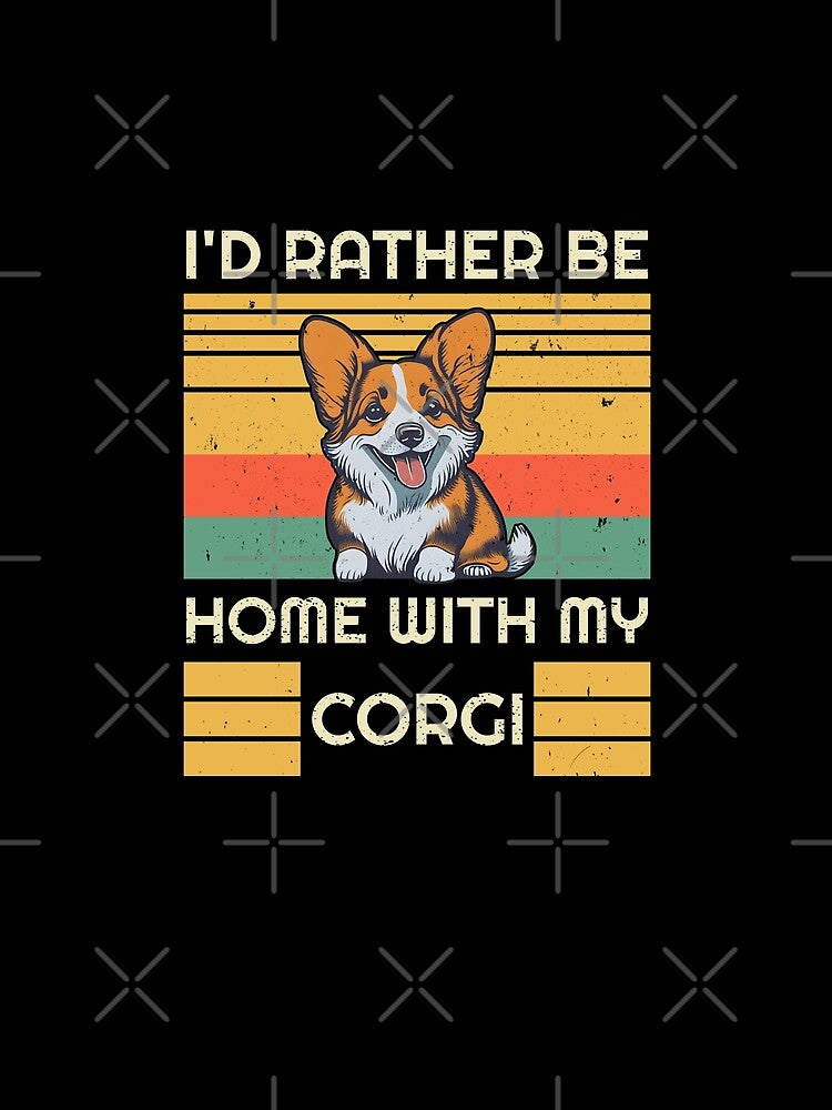 Vintage Design - I'd Rather Be - Corgi Dog Puppy by brindled