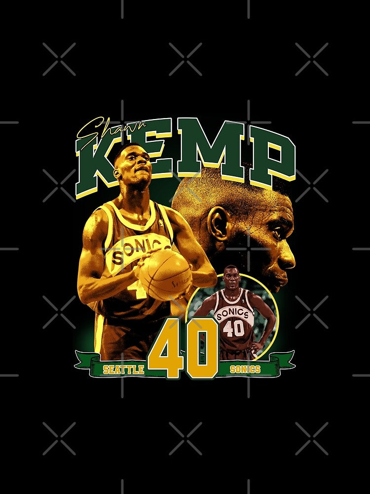 Shawn Kemp The Reignman Legend Basketball Signature Vintage Retro 80s 90s Bootleg Rap Style by HayleyMonahan
