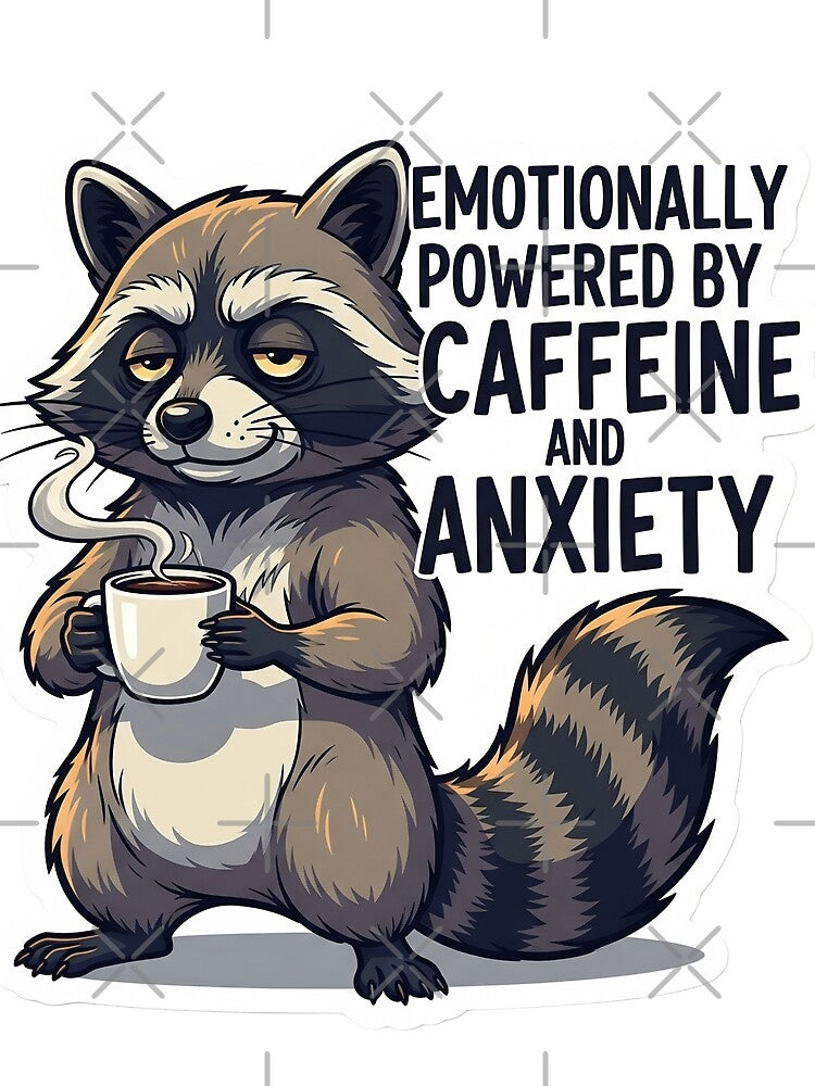 Sassy Raccoon - Emotionally Powered by Caffeine and Anxiety by StickyGuys