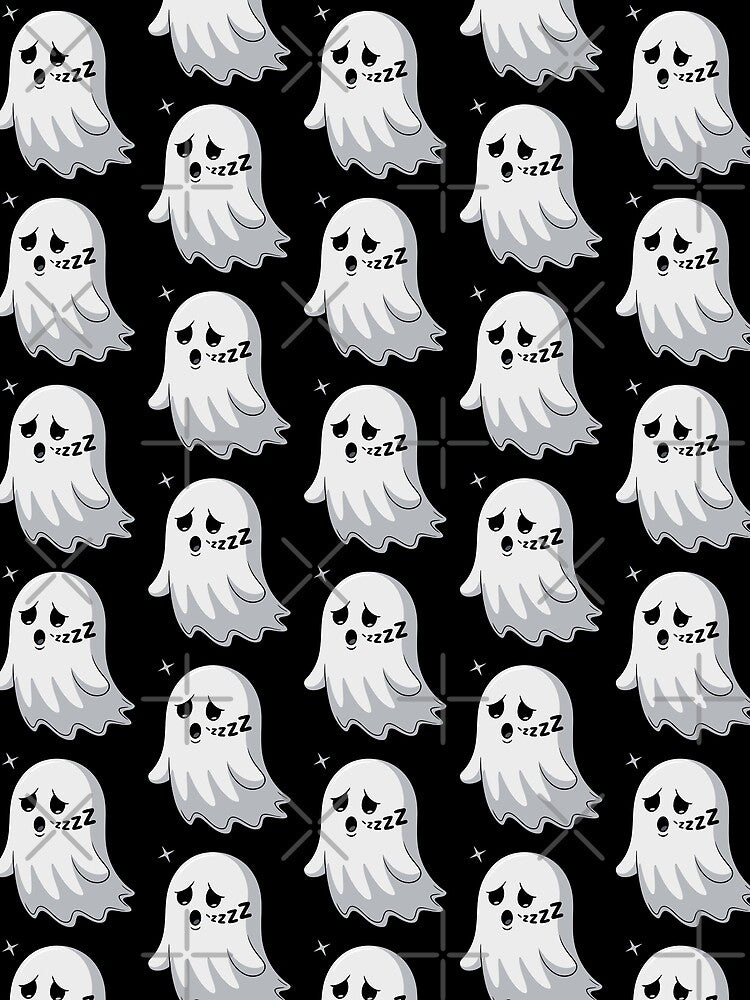 Sleepy Cute Halloween Ghost – Tired Spirit with Zzz’s by Taans-Creation