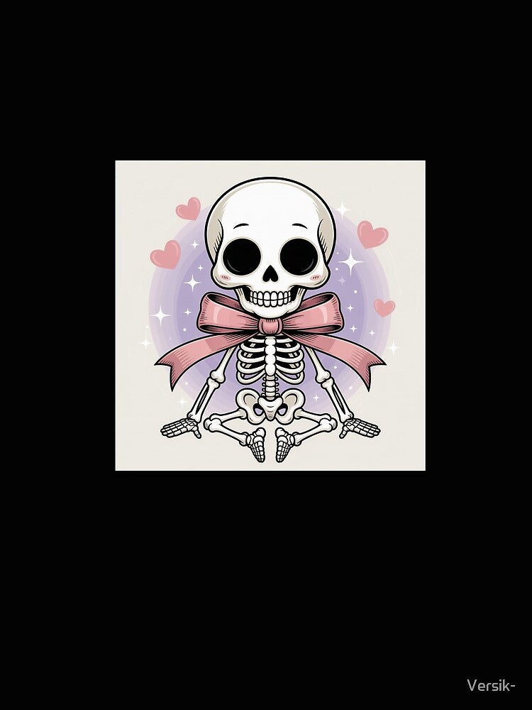 Cute Skeleton Soft Goth – Emotionally Tired but Adorable | Cozy Dark Aesthetic Design by Versik-