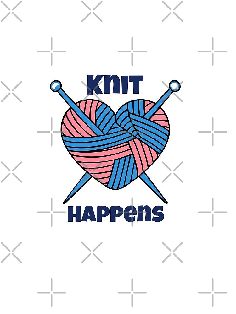 Knit Happens Funny Knitting Heart Design – Cute Yarn Lover Gift for Crafters by socozora