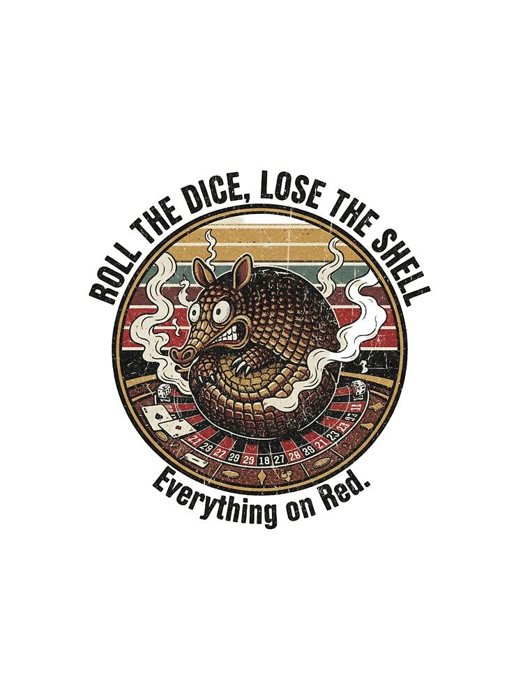 Funny Armadillo Casino – Roll The Dice Lose The Shell Retro 90s Vintage Art by FakeJoo