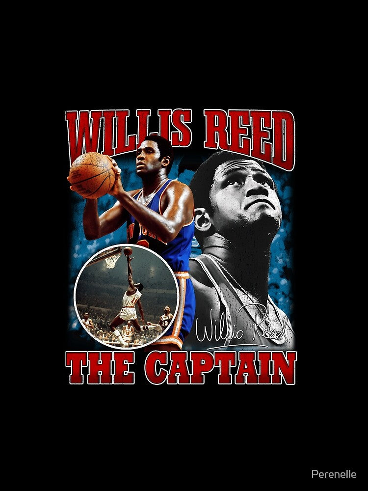 Willis Reed The Captain Basketball Legend Signature Vintage Retro 80s 90s Bootleg Rap Style by Perenelle