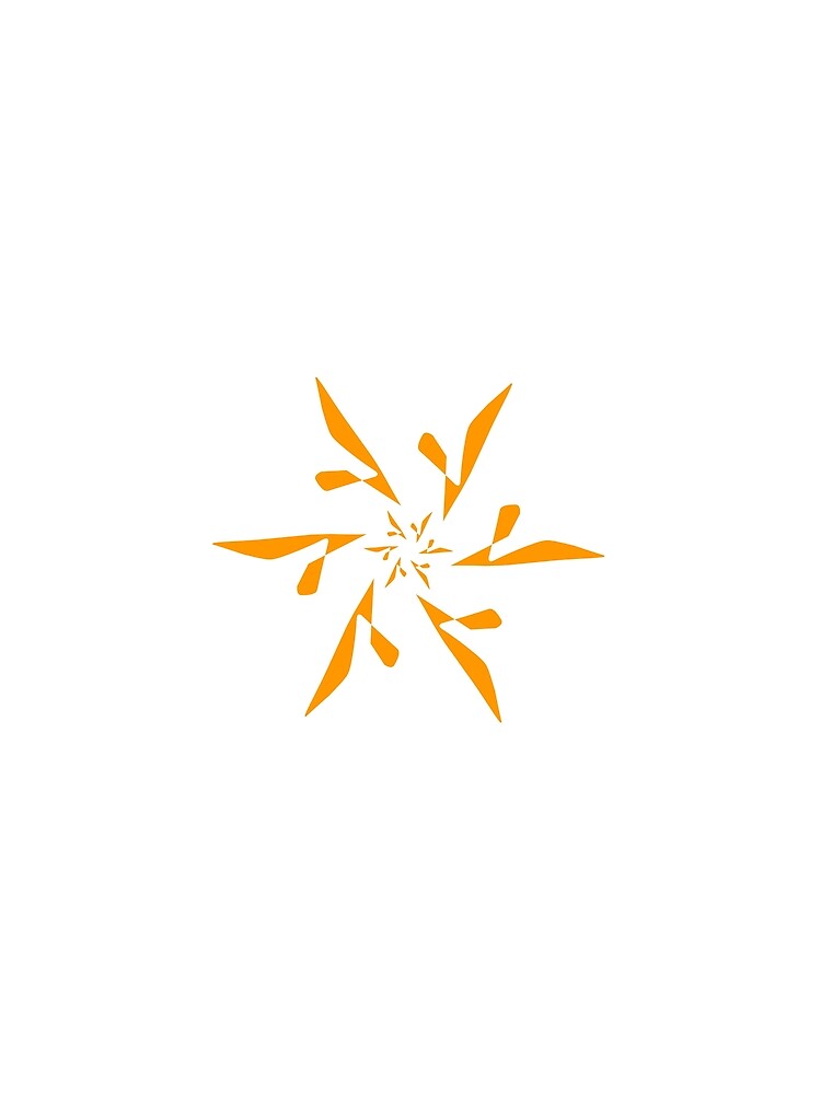 Orange Cyber Tribal Swirl Star Burst by SolutionsArt