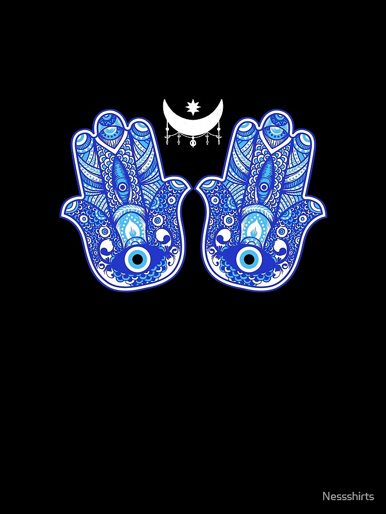 Hamsa Hand With Nazar Eye A Spiritual Evil Curse Protection by Nessshirts