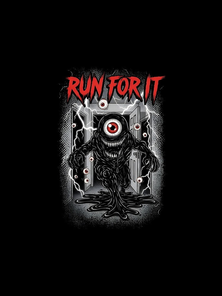 Run For It Giant Eye Monster - Doors Horror Game Bootleg Tee by Harbor-Pixel