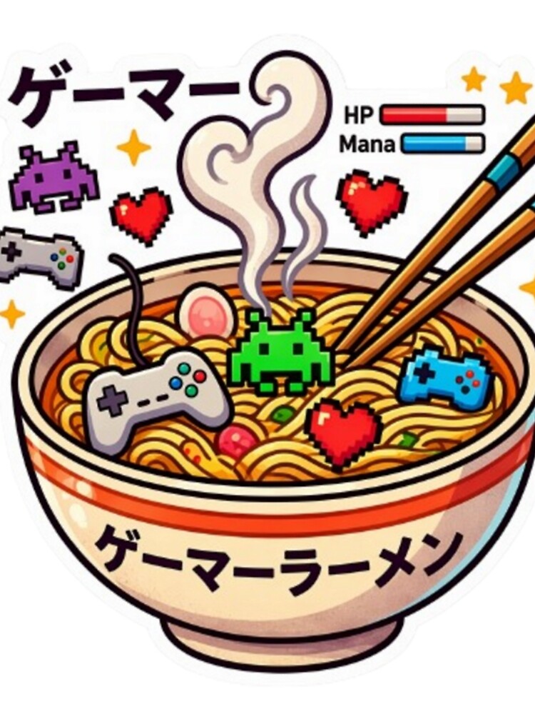Level Up Retro Gamer Ramen Bowl by bhaveshsticker