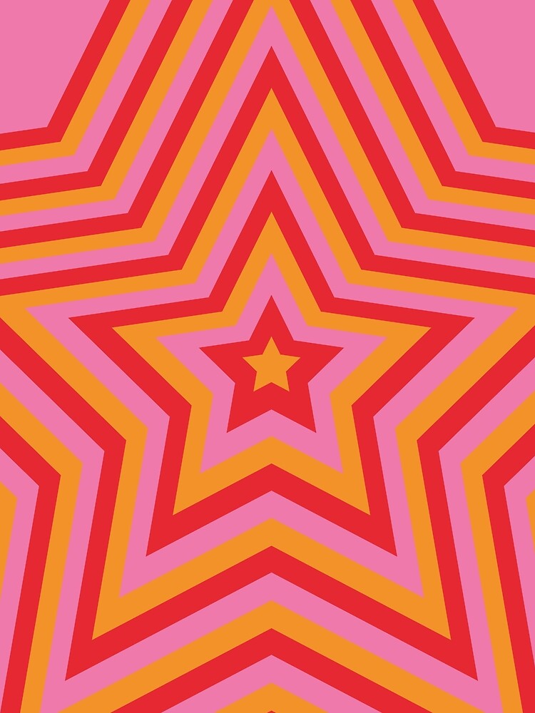 Star Yellow Red Pink Stars by randomsof