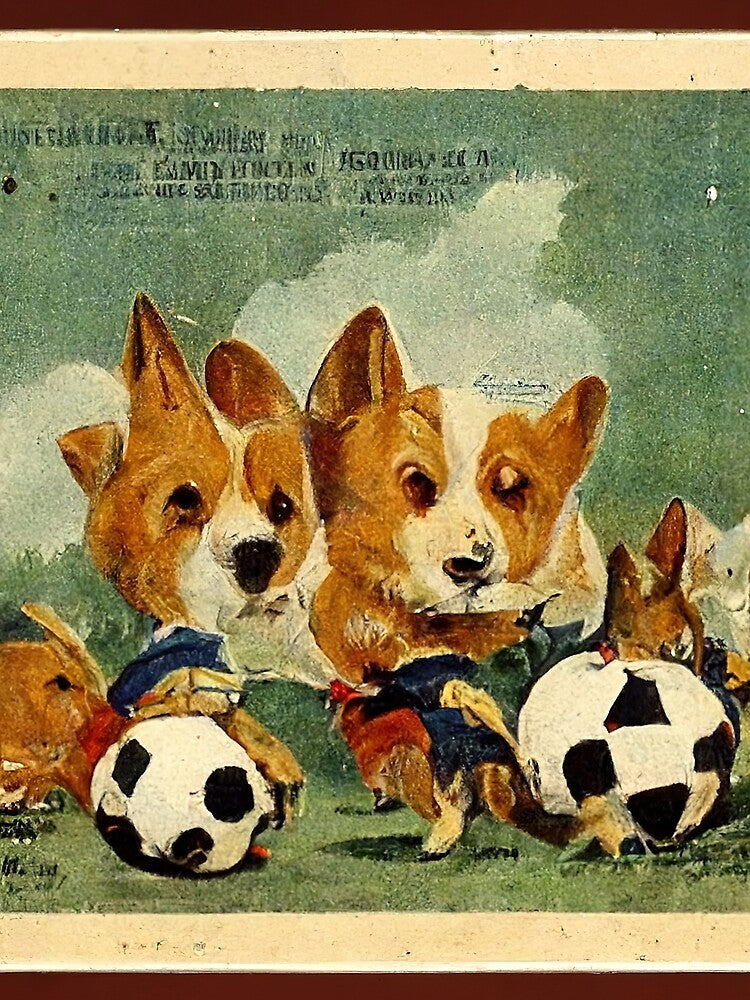 Corgis playing soccer by Aliveforfun