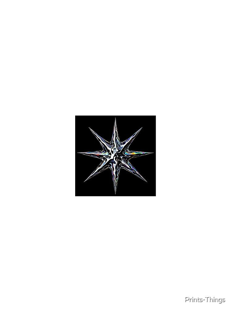 Y2K Acid Grunge Chrome Star Liquid Metal Streetwear Art by Prints-Things