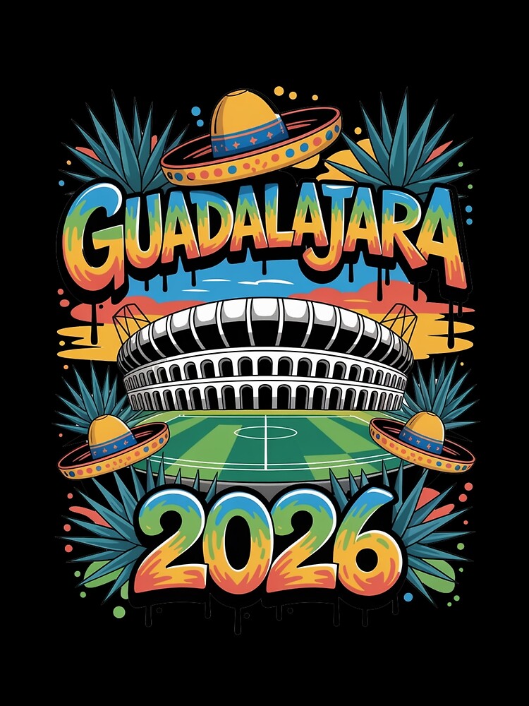 Guadalajara 2026  Mexico Football Soccer Souvenir T-Shirt V5 by DarylWelsh2024
