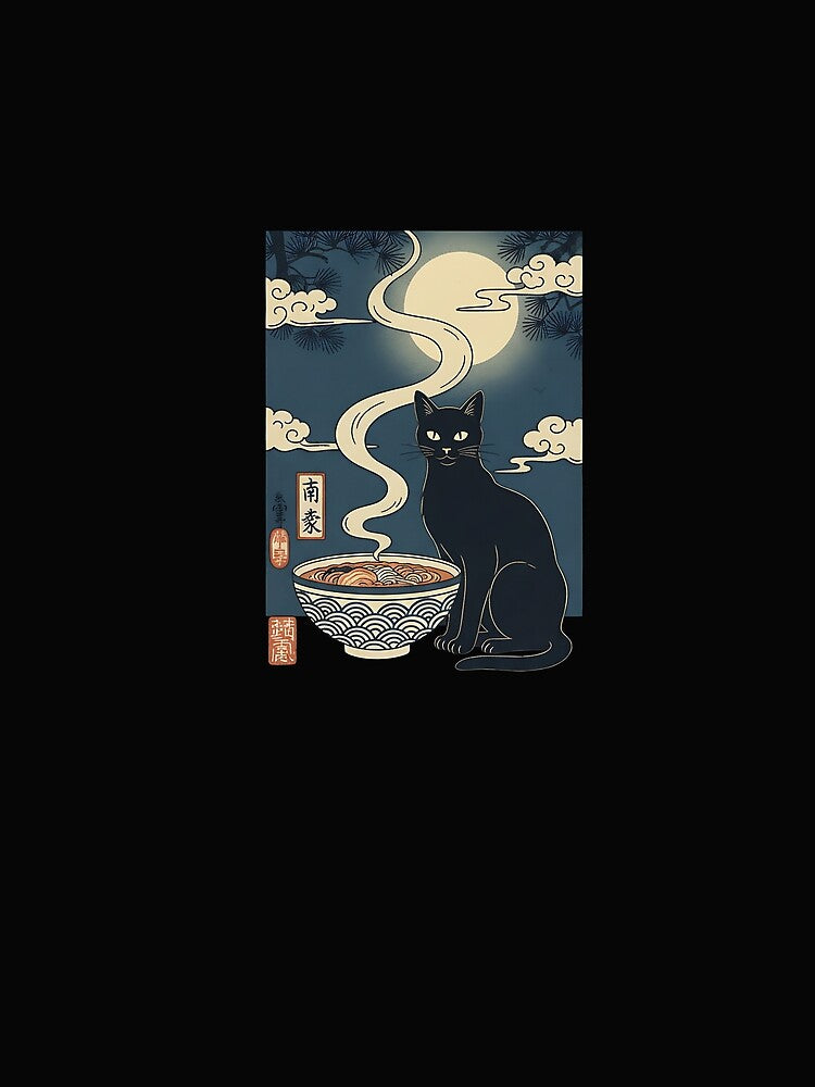 Ukiyo-e Ramen Cat Japanese Art by yaginoie