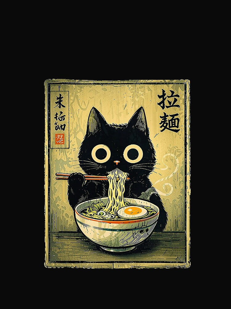 Kawaii Ramen Cat Vintage Japanese Funny Retro Anime Noodle by FrankIsabel