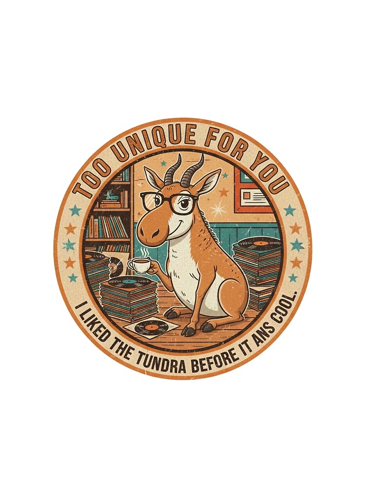 Funny Hipster Saiga Antelope – Too Unique For You Retro 90s Vintage Art by FakeJoo