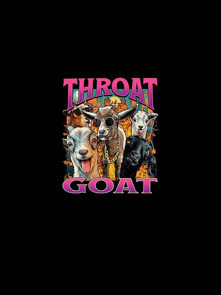 Throat Goat Funny Retro 90s Hip Hop Animal Meme by Vermanartist