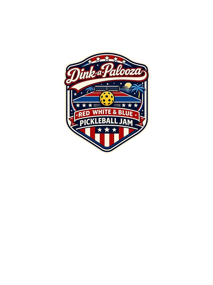 Dink-a-Palooza Red White and Blue Pickleball Jam Vintage Design by Soft Panic Studio