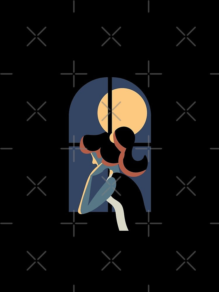 Emotionally Tired Lady Looking At The Moon - Depression and anxiety by crazycollective