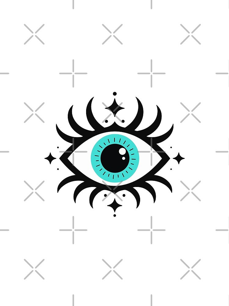 Mystical Blue Evil Eye Protection Celestial Symbol by teeperfect