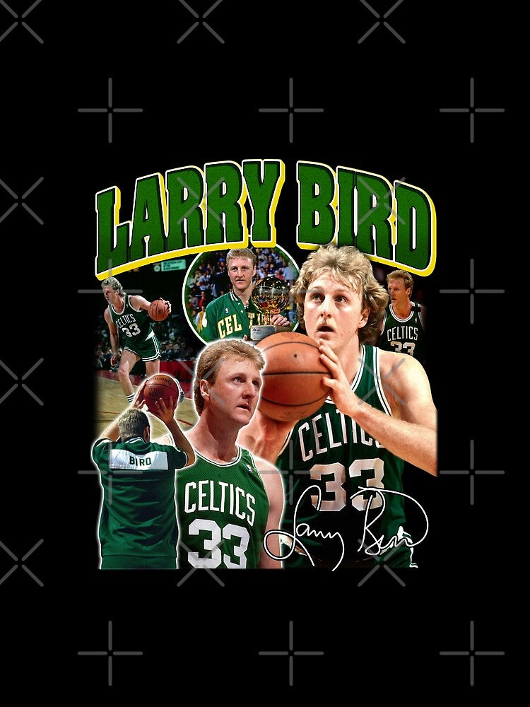 Larry Bird Legend Basketball Signature Vintage Retro 80s 90s Bootleg Rap Style by nitzalivia